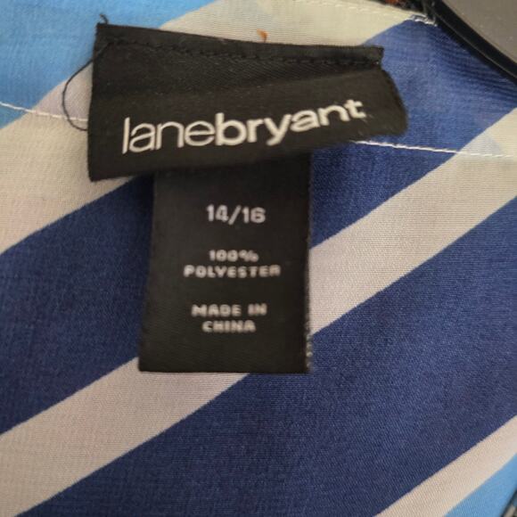 Women's Lane Bryant Swim Suit Coverup Size 14/16 Blue and Green  Batwing - Picture 4 of 6